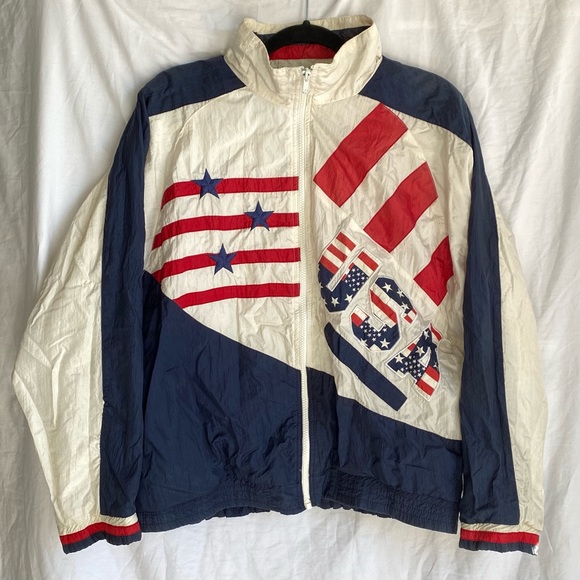 Vintage USA windbreaker Team USA 90s US L - Picture 1 of 5